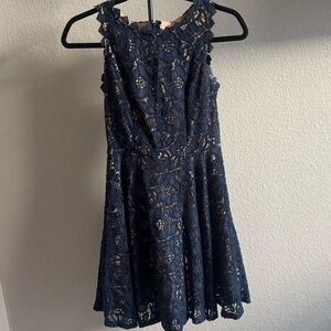 Elegant Navy Lace Junior’s Dress